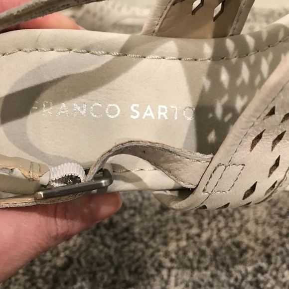 Franco Sarto Charlize Grey Leather Sandals - Picture 7 of 10